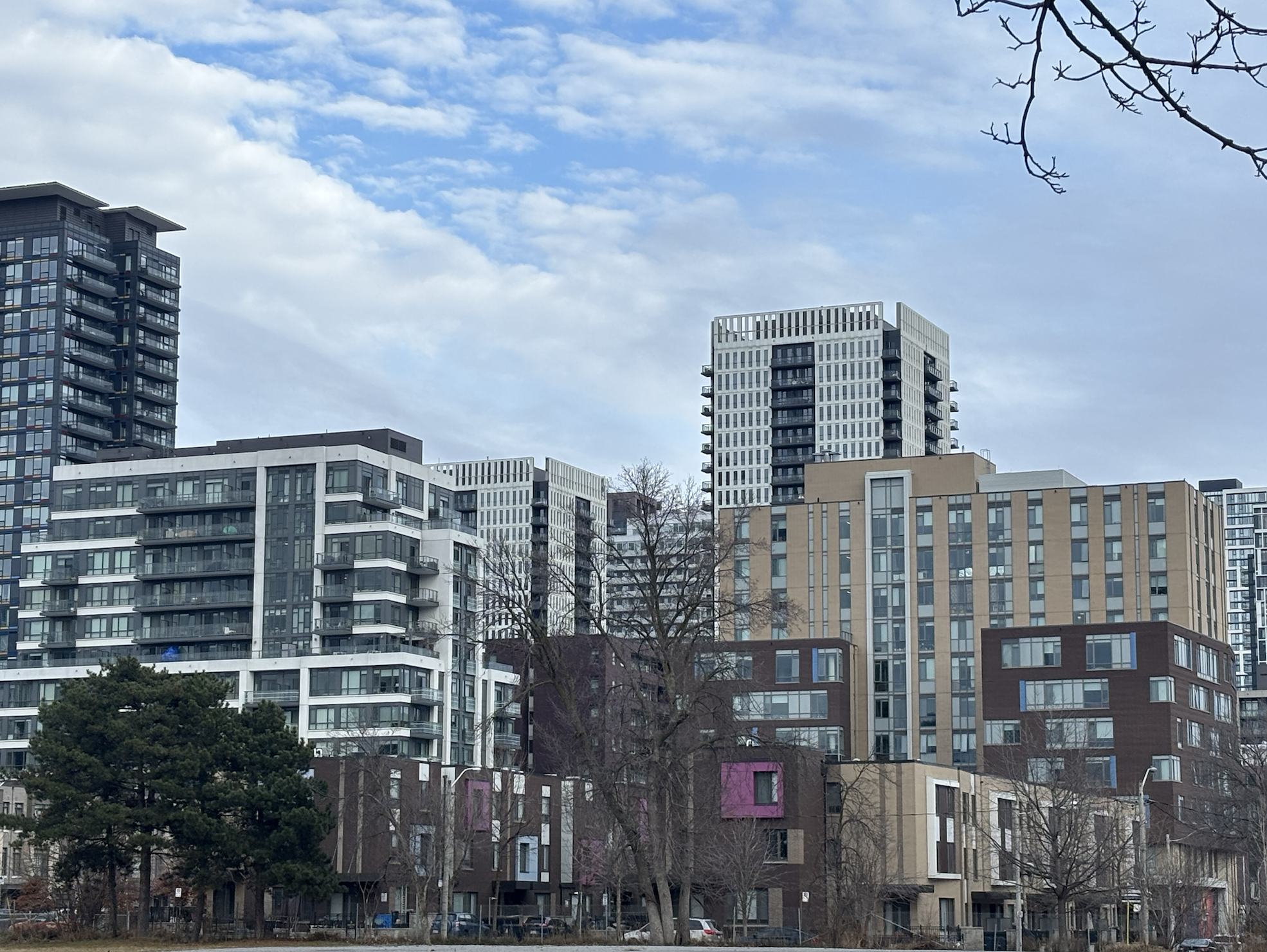 Apartment buildings in Regent Park.